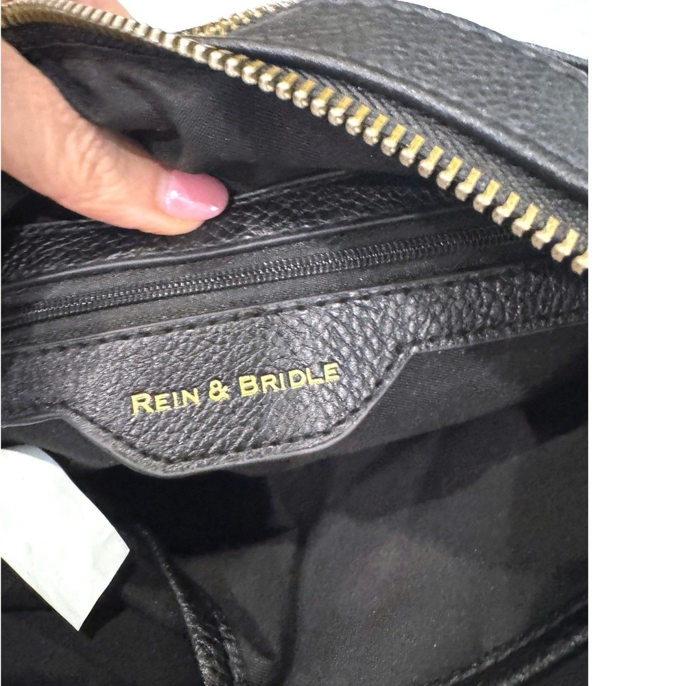 Rein & Bridle Leather Crossbody Bag Black Tooled Floral Embossed Boho Purse‎ - Picture 9 of 10